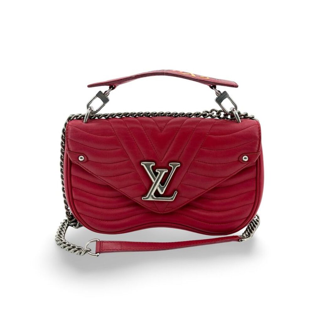 Louis Vuitton New Wave Chain Quilted Leather Red Leather Handbag